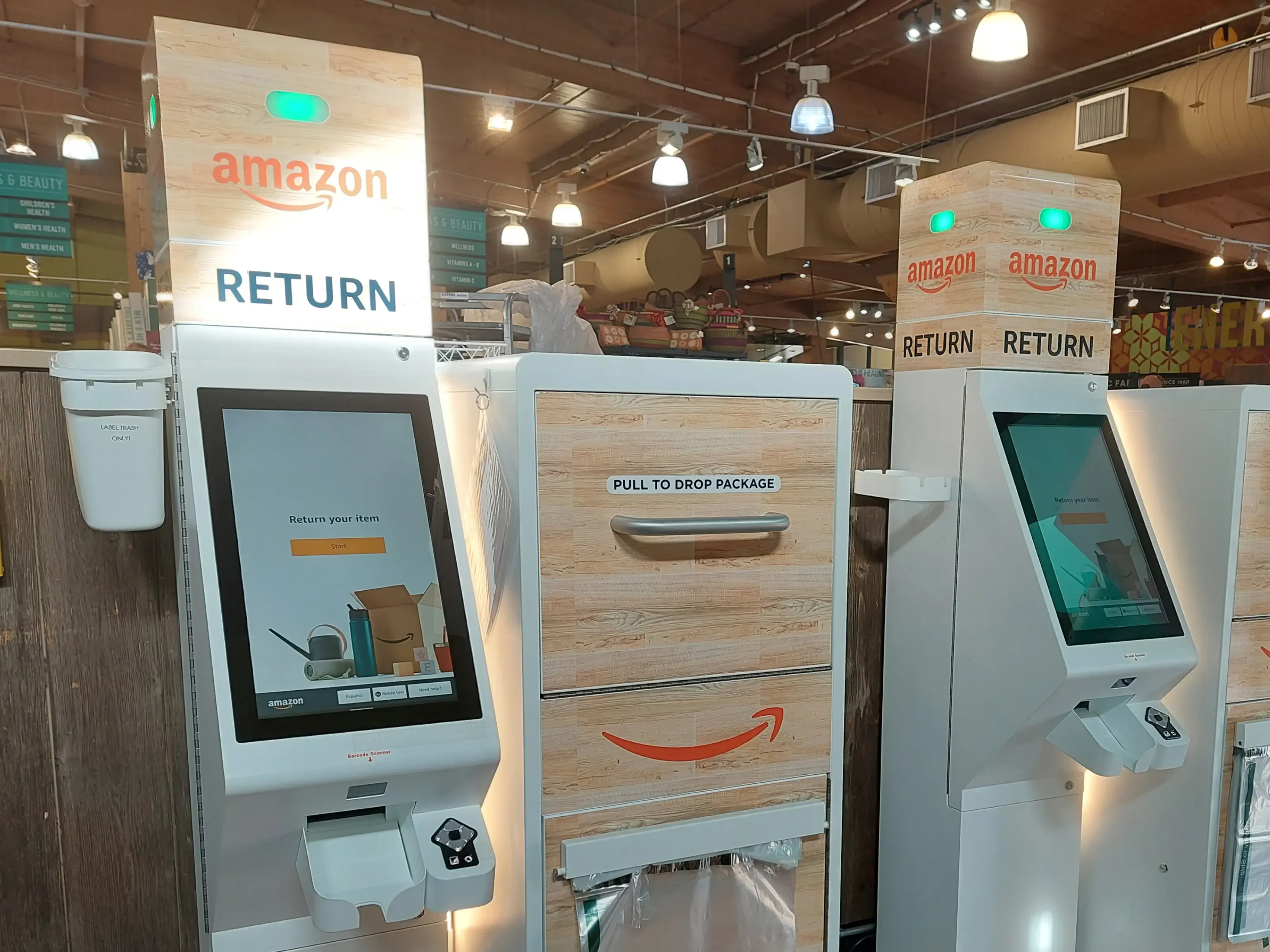Original Amazon returns kiosk home screen before redesign