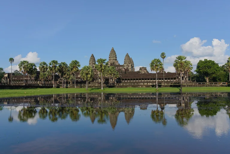 Angkor Wat reflected in the water, Cambodia
